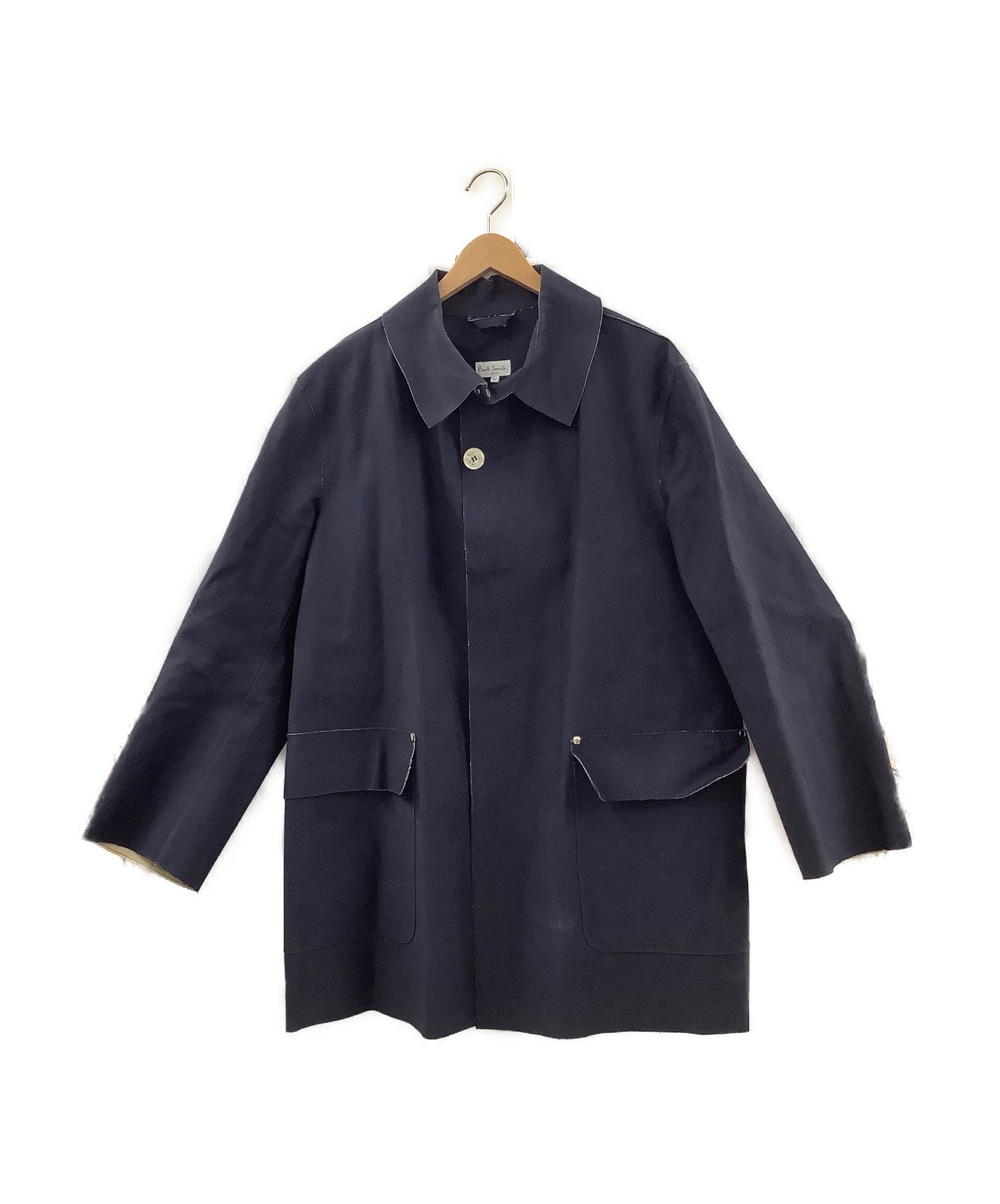 中古 古着通販 Paul Smith Mackintosh ポールスミス マッキントッシュ ゴム引きステンカラーコート ネイビー サイズ L 春秋物 ブランド 古着通販 トレファク公式 Trefac Fashion