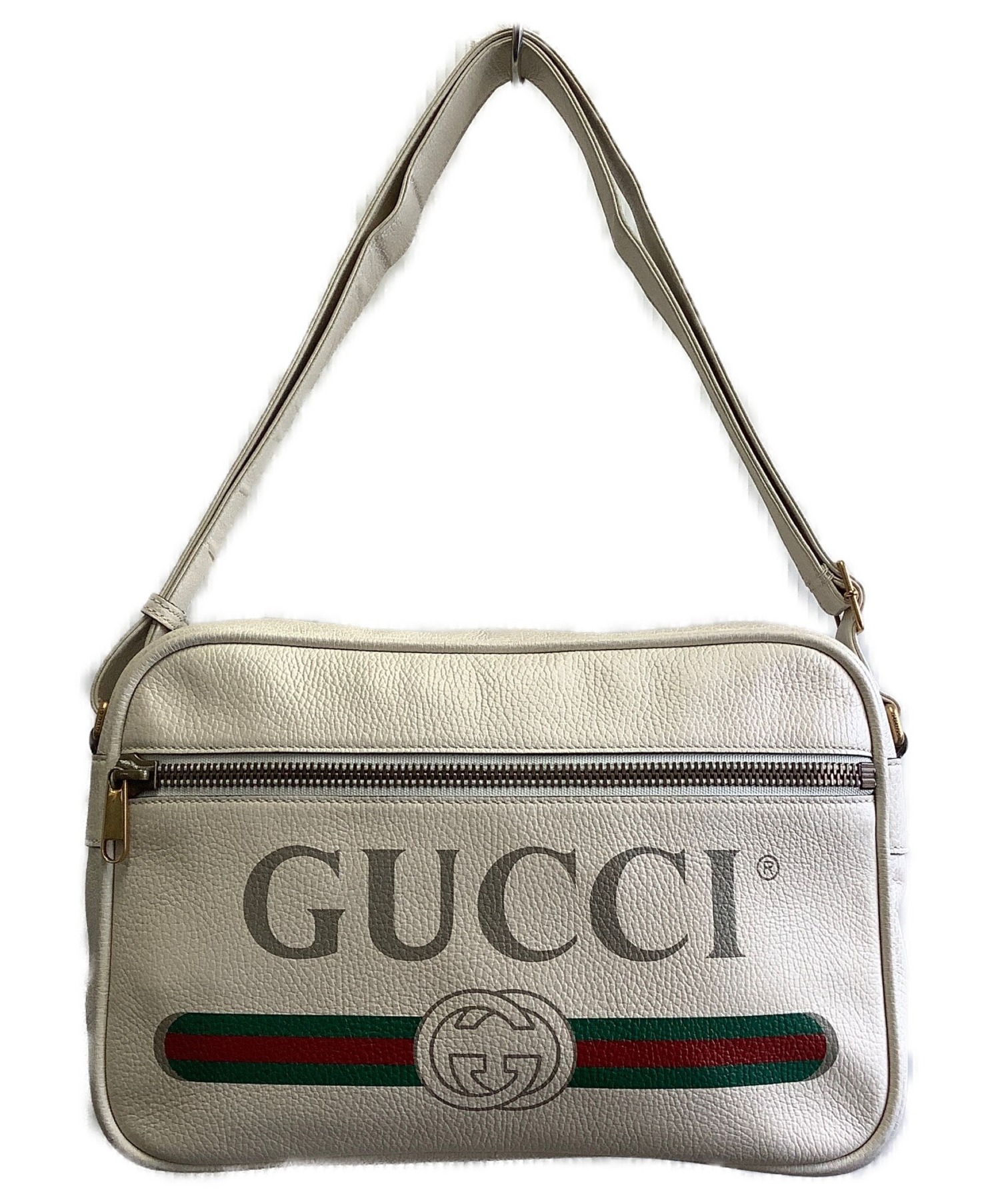 GUCCI (グッチ) ロゴショルダーバッグ ホワイト 523589 213317