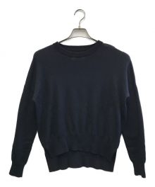 MM6 Maison Margiela（エムエムシックス メゾンマルジェラ）の古着「ベーシックウールラミネーティドパッチニット」｜ブラック