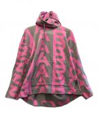 MARC JACOBSマークジェイコブス）の古着「MONOGRAM OVERSIZED HOODIE」｜ピンク×グレー