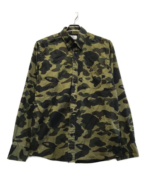 A BATHING APE（アベイシングエイプ）A BATHING APE (アベイシングエイプ) 1St Camo Bd Shirt オリーブ サイズ:Lの古着・服飾アイテム