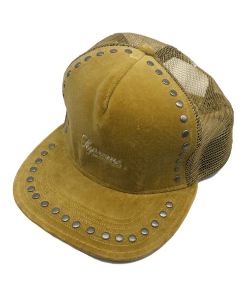 SUPREME（シュプリーム）Supreme (シュプリーム) Studded Velvet Mesh Back 5-Panel イエローの古着・服飾アイテム