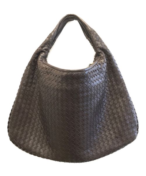 BOTTEGA VENETA（ボッテガベネタ）BOTTEGA VENETA (ボッテガベネタ) レザーハンドバッグ ブラウンの古着・服飾アイテム