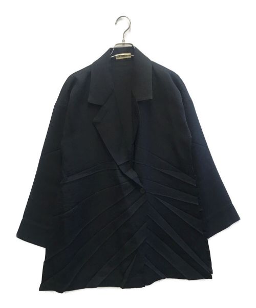 ISSEY MIYAKE（イッセイミヤケ）ISSEY MIYAKE (イッセイミヤケ) プリーツジャケット ブラック サイズ:Lの古着・服飾アイテム