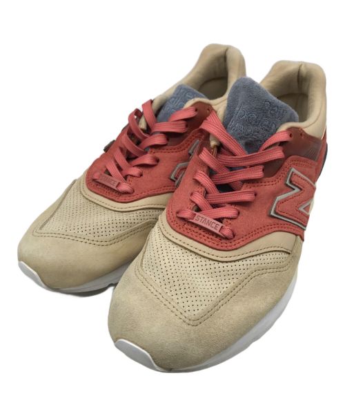 NEW BALANCE（ニューバランス）NEW BALANCE (ニューバランス) ローカットスニーカー カーキ×オレンジ サイズ:28の古着・服飾アイテム