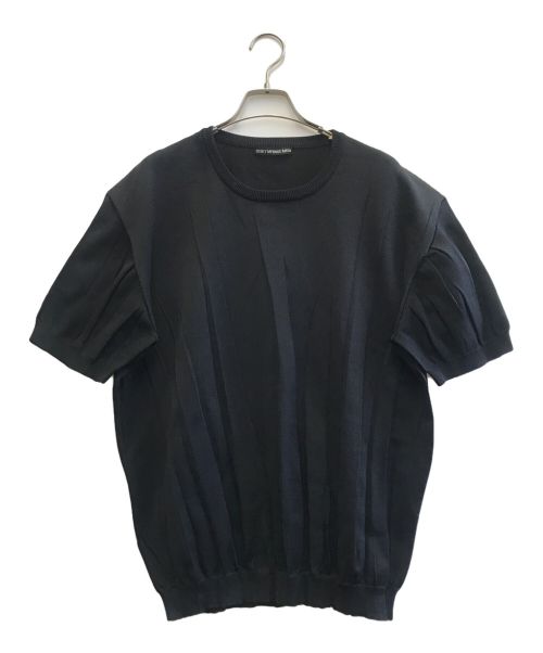 ISSEY MIYAKE MEN（イッセイミヤケメン）ISSEY MIYAKE MEN (イッセイミヤケメン) 半袖プリーツニット ブラック サイズ:2の古着・服飾アイテム