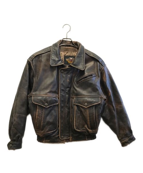 HARLEY-DAVIDSON（ハーレーダビッドソン）HARLEY-DAVIDSON (ハーレーダビッドソン) A-2 フライトジャケット ブラウン サイズ:Lの古着・服飾アイテム