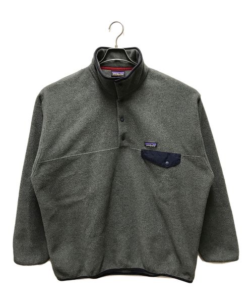 Patagonia（パタゴニア）Patagonia (パタゴニア) シンチラスナップTフリースジャケット グレー×ネイビー サイズ:XLの古着・服飾アイテム