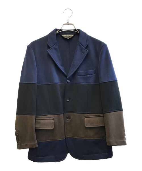 COMME des GARCONS HOMME（コムデギャルソン オム）COMME des GARCONS HOMME (コムデギャルソン オム) テーラードジャケット ネイビー×ブラック×ブラウン サイズ:Mの古着・服飾アイテム