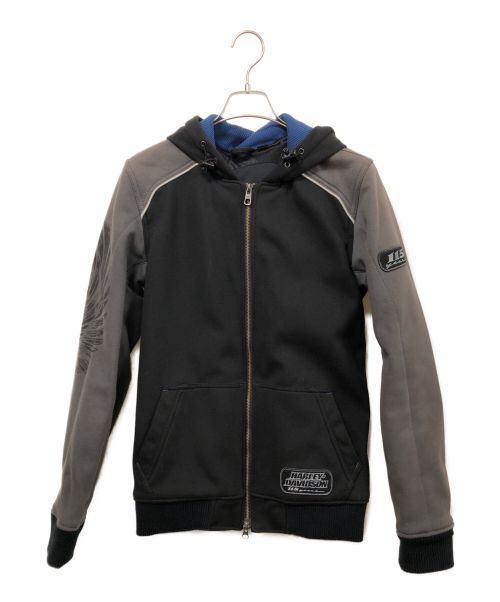 HARLEY-DAVIDSON（ハーレーダビッドソン）HARLEY-DAVIDSON (ハーレーダビッドソン) 115th Anniversary Slim Fit Riding Hoodie, Black ブラック×グレー サイズ:Mの古着・服飾アイテム