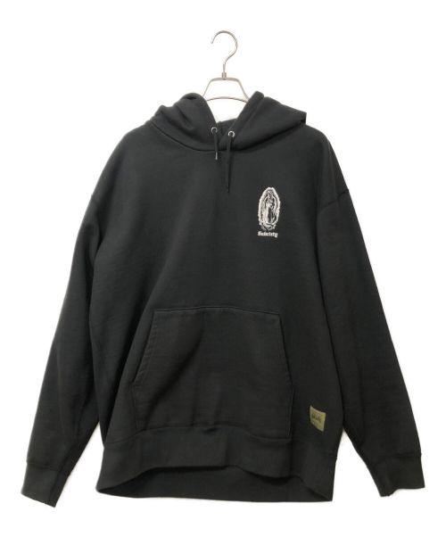 SUBCIETY（サブサエティ）SUBCIETY (サブサエティ) プルオーバーパーカー ブラック×ホワイト サイズ:XLの古着・服飾アイテム