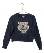 KENZOケンゾー）の古着「Cotton Slim Fit Version Tiger Head Embroidered Round Neck」｜ネイビー