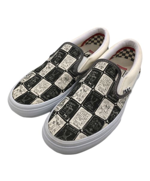 VANS×DANIEL JOHNSTON（ヴァンズ×ダニエルジョンストン）VANS×DANIEL JOHNSTON (ヴァンズ×ダニエルジョンストン) スリッポン ブラック×ベージュ サイズ:SIZE 26cmの古着・服飾アイテム