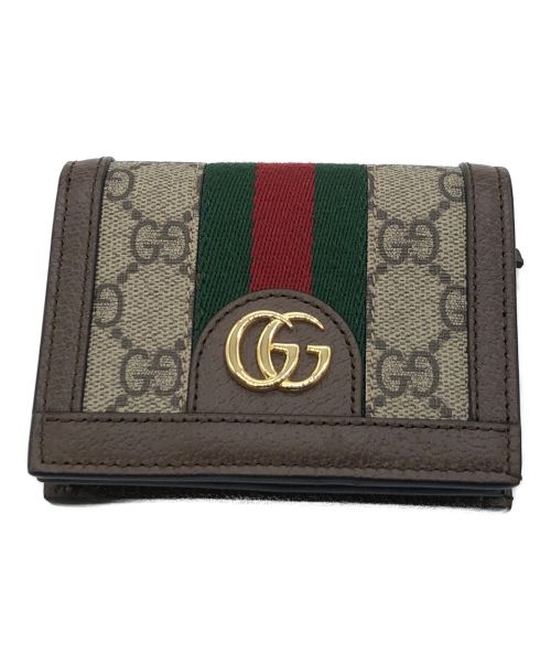 GUCCI（グッチ）GUCCI (グッチ) ショルダーウォレット オフィディア GGスプリーム  ブラウン×グレーの古着・服飾アイテム