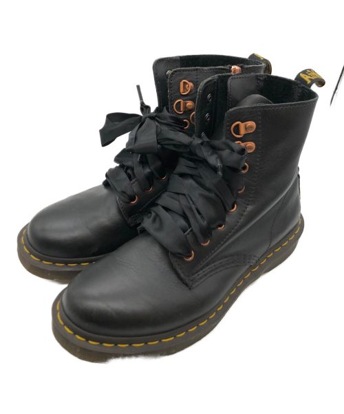 Dr.Martens（ドクターマーチン）Dr.Martens (ドクターマーチン) 8ホールブーツ ブラック×イエロー サイズ:UK 7の古着・服飾アイテム