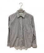 salvy;サヴィー）の古着「GROSEGRAIN STRIPE SHIRT」｜ネイビー×ホワイト