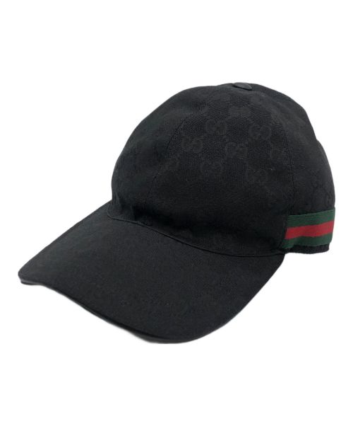 GUCCI（グッチ）GUCCI (グッチ) キャップ GGキャンバス ブラック サイズ:58cmの古着・服飾アイテム