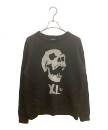 X-LARGE（エクストララージ）の古着「SKULL MOHAIR KNIT」｜ブラック×ホワイト