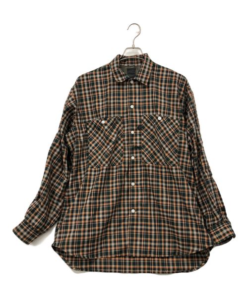 DAIWA PIER39（ダイワ ピア39）DAIWA PIER39 (ダイワ ピア39) COLLAR SHIRTS JACKET ブラウン×グリーン サイズ:Mの古着・服飾アイテム