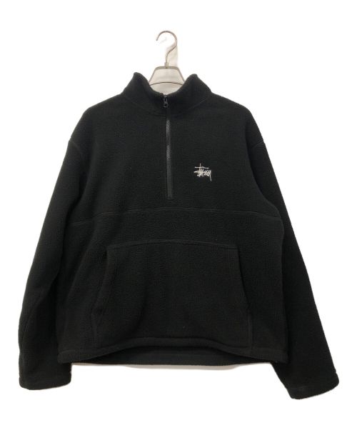 stussy（ステューシー）stussy (ステューシー) Half Zip Mock Neck ブラック サイズ:Mの古着・服飾アイテム