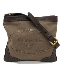 PRADA（プラダ）の古着「ジャガードショルダーバッグ」｜ブラウン×ベージュ