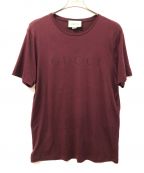 GUCCIグッチ）の古着「Tonal Brand Logo Tee」｜ワインレッド