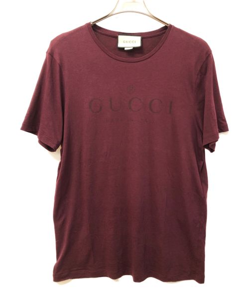 GUCCI（グッチ）GUCCI (グッチ) Tonal Brand Logo Tee ワインレッド サイズ:XLの古着・服飾アイテム