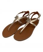 COACHコーチ）の古着「LYDIA MTLE SANDAL」｜ブラウン×ゴールド