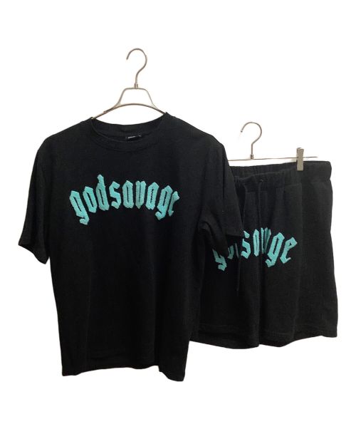 godsavage（ゴッドサヴェージ）godsavage (ゴッドサヴェージ) セットアップカットソー ブラック×ブルー サイズ:SIZE XLの古着・服飾アイテム