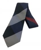 BURBERRY LONDONバーバリーロンドン）の古着「OVERSIZED CHECK TIE」｜ネイビー×レッド