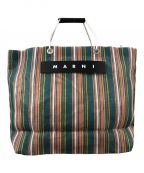 MARNIマルニ）の古着「MARKET STRIPE BAG」｜グリーン×オレンジ