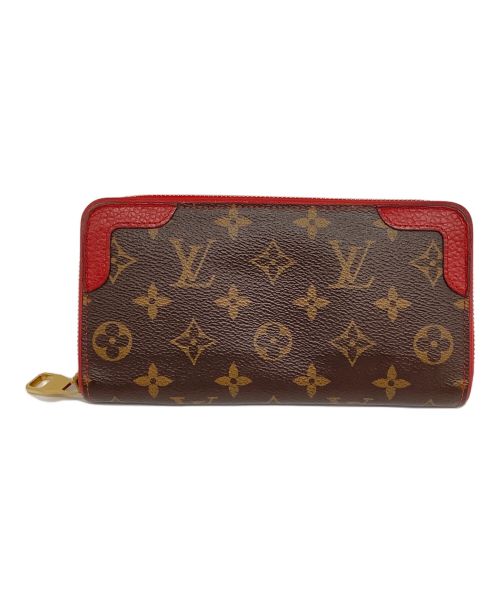 LOUIS VUITTON（ルイ ヴィトン）LOUIS VUITTON (ルイ ヴィトン) 長財布/ジッピー・ウォレット レティーロ ブラウン×レッドの古着・服飾アイテム