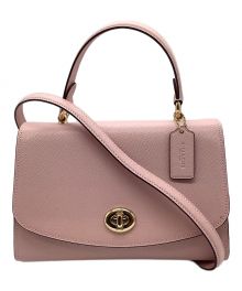 COACH（コーチ）の古着「テイリートップターンロック2WAYショルダーバッグ」｜ピンク