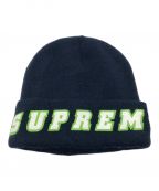 SUPREMEシュプリーム）の古着「Felt Logo Beanie」｜ネイビー×グリーン