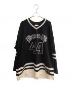 MITCHELL & NESS×BREATHミッチェルアンドネス×ブレス）の古着「ホッケージャージシャツ」｜ブラック×ホワイト