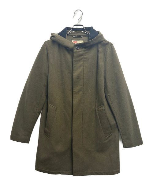 Traditional Weatherwear（トラディショナルウェザーウェア）Traditional Weatherwear (トラディショナルウェザーウェア) フーデッドウールコート オリーブ サイズ:UK 40の古着・服飾アイテム