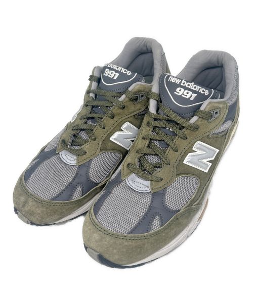 NEW BALANCE（ニューバランス）NEW BALANCE (ニューバランス) スニーカー ライトグレー×グリーン サイズ:USA 9の古着・服飾アイテム