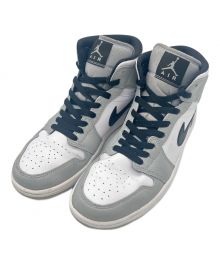 NIKE（ナイキ）の古着「ハイカットスニーカー / AIR JORDAN 1 MID(エア ジョーダン 1 ミッド)」｜グレー×ホワイト