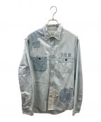 AVIREXアヴィレックス）の古着「L/S REPAIR U.S.N. SHIRT」｜インディゴ