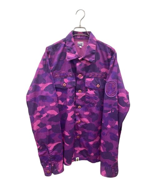 A BATHING APE（アベイシングエイプ）A BATHING APE (アベイシングエイプ) シャツジャケット パープル サイズ:Lの古着・服飾アイテム