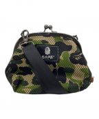 A BATHING APEアベイシングエイプ）の古着「ABC CAMO CLASP MESHショルダーバッグ」｜ブラック×グリーン