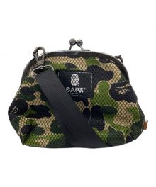 A BATHING APE（アベイシングエイプ）の古着「ABC CAMO CLASP MESHショルダーバッグ」｜ブラック×グリーン