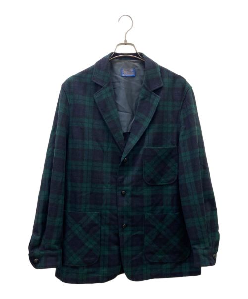 PENDLETON（ペンドルトン）PENDLETON (ペンドルトン) テーラードジャケット ネイビー×グリーン サイズ:Lの古着・服飾アイテム