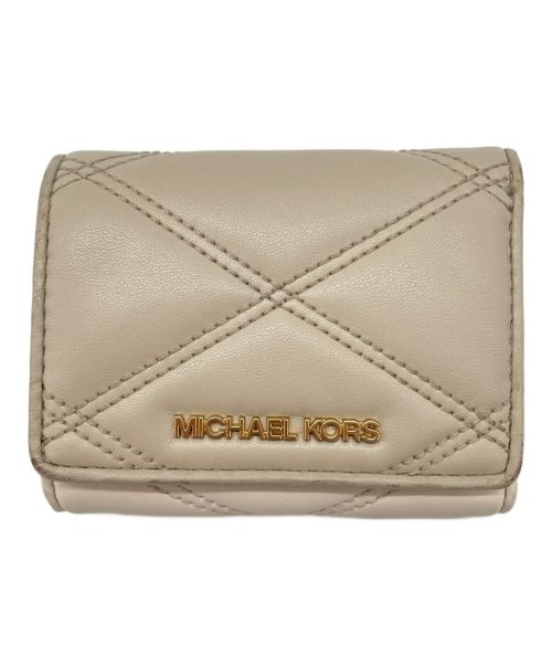 MICHAEL KORS（マイケルコース）MICHAEL KORS (マイケルコース) 3つ折り財布 ベージュ×アイボリーの古着・服飾アイテム