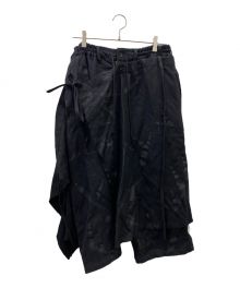 GROUND Y（グラウンドワイ）の古着「Chainsaw teeth fulling skirt pants」｜ブラック