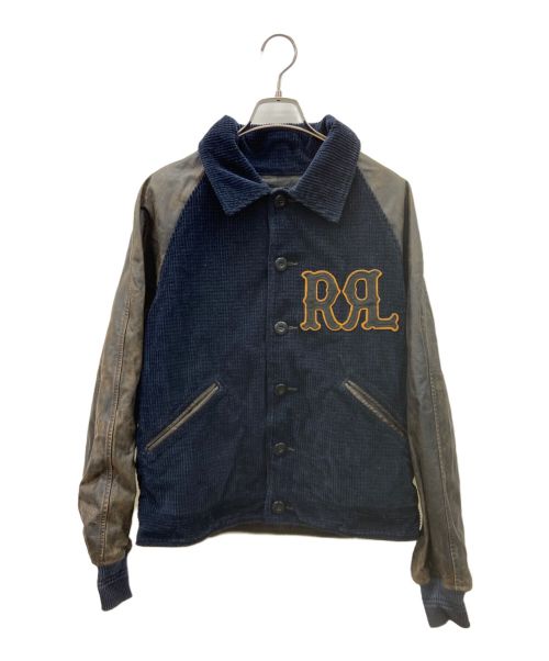 RRL（ダブルアールエル）RRL (ダブルアールエル) スタジャン ネイビー×ブラウン サイズ:Mの古着・服飾アイテム