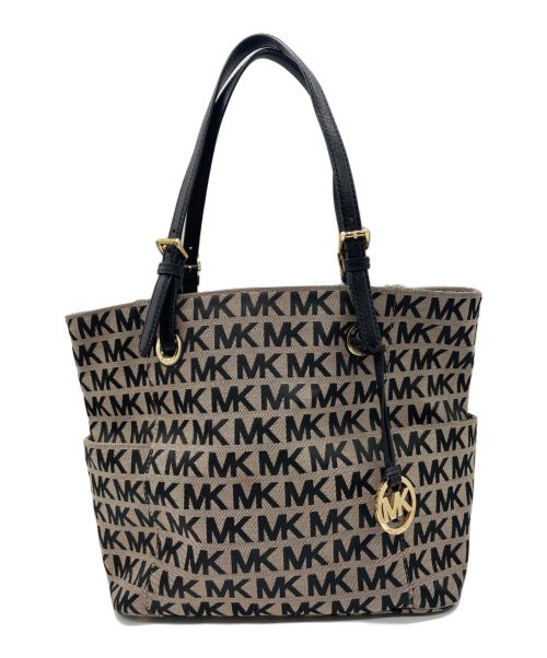 MICHAEL KORS（マイケルコース）MICHAEL KORS (マイケルコース) トートバッグ ベージュ×ブラックの古着・服飾アイテム