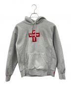 SUPREMEシュプリーム）の古着「cross box logo hooded sweatshirt」｜グレー