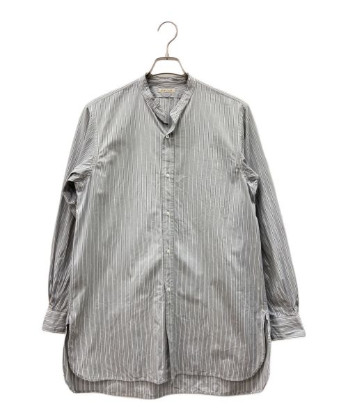 HEUGN（ユーゲン）HEUGN (ユーゲン) バンドカラーシャツ グレー サイズ:Mの古着・服飾アイテム