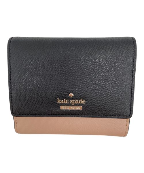 Kate Spade（ケイトスペード）Kate Spade (ケイトスペード) 2つ折り財布 ピンク×ブラックの古着・服飾アイテム